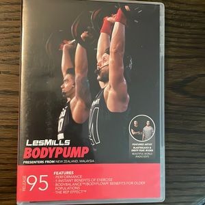 Les Mills Body Pump 95 clamshell containing cd,dvd,choreography notes